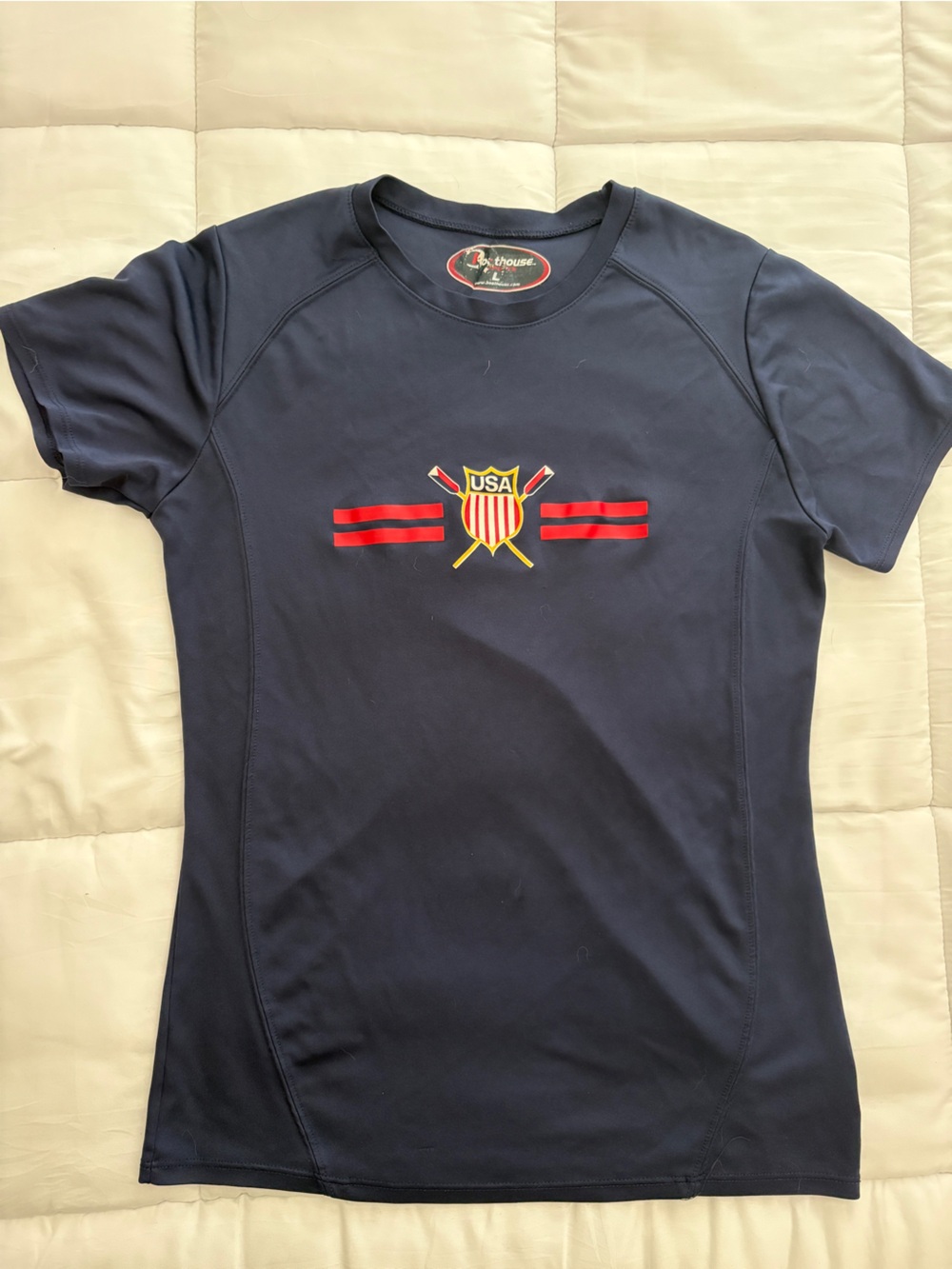 Navy Short Sleeve Tee with US Rowing Crest